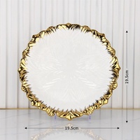 Assiettes en céramique dorées de style moyen-oriental de luxe en gros et assiettes de présentation en porcelaine
