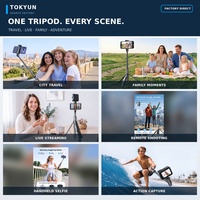 TOKYUN Trépied Magnétique pour Perche à Selfie 2-en-1 en Alliage d'Aluminium Pliable avec Télécommande, Extensible jusqu'à 170 cm, Capacité de Charge 2-5 kg, Personnalisation OEM