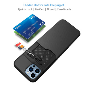 Tùy Chỉnh Chủ Thẻ Tín Dụng Chống Sốc Rugged Lai Ví Di Động Điện Thoại Di Động Trường Hợp Bìa Nhựa PC TPU Cho Iphone 12 13 Pro Max - Product Image 5