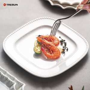 Assiette de service en céramique gaufrée blanche ronde pour pâtes, steak, dessert, petit-déjeuner, salade, dîner, vaisselle de restaurant - Product Image 3