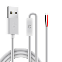 Cable USB 2.0 de Longitud Personalizada, Macho a Cable Abierto con Interruptor de Encendido/Apagado para Control de Carga