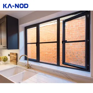 Foshan puertas y ventanas de aluminio marco balcón ventanas a prueba de sonido rejillas de vidrio aislado ventanas de triple acristalamiento