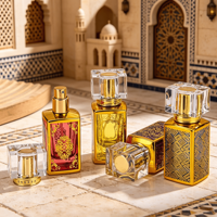 Flacons de parfum Attar électroplaqués et gravés du Moyen-Orient de 30 ml avec emballage en boîte, vaporisateur à fine brume, emballage en tube cosmétique