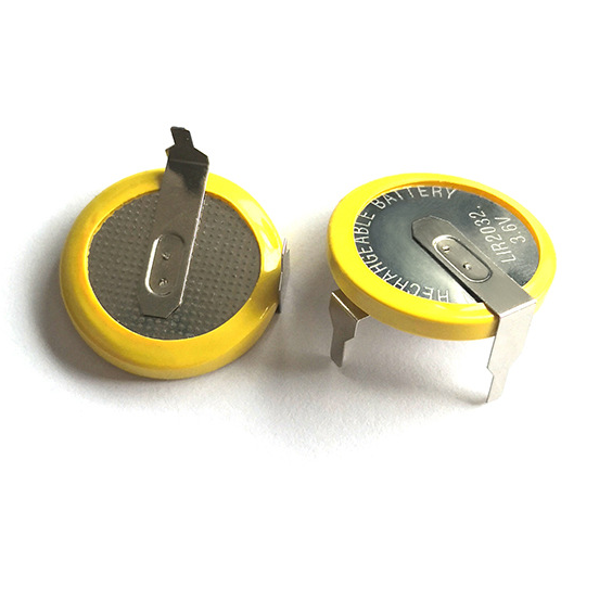 3.7V LIR2032 Rechargeable Button Battery Li-ion Coin Cell LIR 2032 Battery with Tab