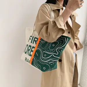 Luxus große Kapazität Casual Canvas Umhängetasche mit Reiß verschluss Freizeit reise Stilvolle Handtasche Korean Style Einkaufstasche