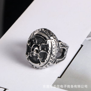 Vintage Skull <b>Ring</b> <b>Titanium</b> Steel Men's Jewelry SA807 Gift Occasion Skeleton Pattern - Product Image 4