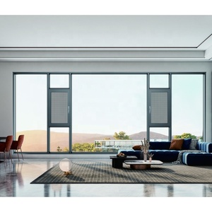 Fenêtre à battant en aluminium à double vitrage de haute qualité avec verre trempé à impact d'ouragan Style pivotant à ouverture vers l'intérieur - Product Image 1