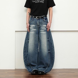 กางเกงยีนส์ทรงตรงสไตล์อเมริกันเรโทร ล้างสีฟ้าอ่อน ลายหนวดแมว ทรงสกิ้ล ยูนิเซ็กซ์ ทรงคลีนฟิต สตรีทแฟชั่น ผ้าทอ สำหรับฤดูใบไม้ผลิ - Product Image 1