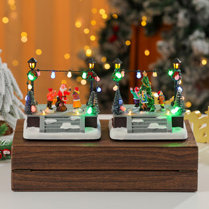 New Resin Rotating Music <b>Box</b> with <b>Light</b> <b>Up</b>, a Christmas Gift for Scene Decoration - Product Image 2
