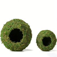 Grottes de mousse verte écologiques, abri rond pour reptiles, grenouilles, serpents, terrarium, vivarium, décor, terrarium pour gecko cranté
