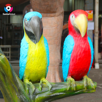 Simulation animatronique grandeur nature d'un oiseau perroquet pour parc à thème