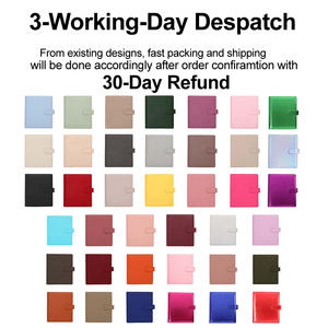 Agenda à feuilles mobiles relié en cuir Pebble Luxe 39 couleurs 6 anneaux dorés A5 mensuel/hebdomadaire/quotidien 100 feuilles - Product Image 3