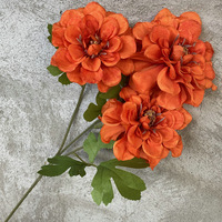 Décoration de salle de mariage, pivoine réaliste en plastique souple, fleur artificielle à trois branches, branche unique, vente directe d'usine Tianzhu