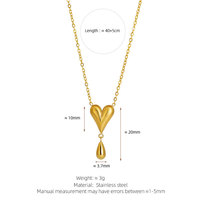 Collares Románticos 2026, Joyería Hipoalergénica de Acero Inoxidable 316L, Chapado en Oro PVD de 18k, Collar con Forma de Corazón y Lágrima para Mujer
