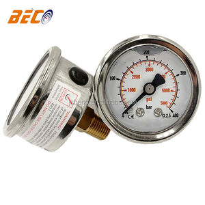 เครื่องวัดความดันแบบเติมของเหลวในน้ำมันกลีเซอรีนสแตนเลสวายเอฟ40มม. 400bar มาโนมิเตอร์ - Product Image 2