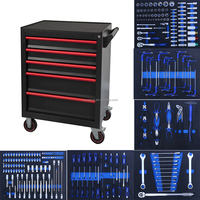 Chariot d'atelier mobile robuste en métal pour outils, avec 245 pièces, personnalisable OEM, pour mécaniciens