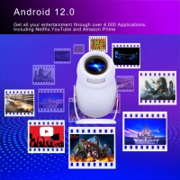 Nouveau Design HD Portable Mini Projecteur Android 12.0 WIFI BT 300 ANSI Extérieur Home Cinéma Cinéma Multimédia Y400 Projecteur Intelligent