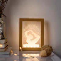 Lampu Foto LED 3D Kayu Grosir, Dapat Diisi Ulang, Dapat Dilipat, Bingkai Foto Tempel Dinding, Dekorasi Rumah Modern, Hadiah