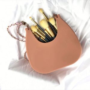 Elegant Women's Geometric Pattern <b>Silicone</b> <b>Waterproof</b> Handbags Wallets Dual-Handle Shoulder Bags-Wholesale Lifestyle Accessories - Product Image 6