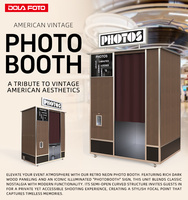 Cabina de Fotos Vintage Cerrada para Bodas, Cabina de Fotos con Espejo Mágico DSLR con Impresora, Cabina de Fotos con Espejo