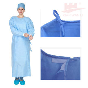 Robe d'isolation PP/SMS Protection premium pour tous les besoins de contrôle des infections Fabriqué en tissu SMS Manchette en tricot à manches longues Non stérile - Product Image 2