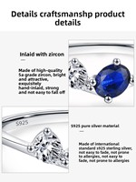 Style chaud en gros bleu pierre Zircon anneau pour les femmes en argent Sterling 925 bijoux nouvelle bague à la mode bijoux fins