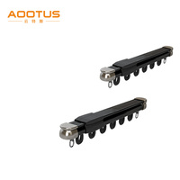 Kit de tringle à rideaux télescopique réglable en gros, rail en aluminium extensible sans mesure avec patins, supports et embouts