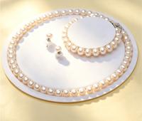 Perles d'eau douce naturelles, ensemble de bijoux en perles d'eau douce, collier en argent sterling, demi-perles, perles pour la fabrication de bijoux