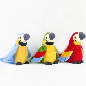 Оптовая продажа забавные развевающиеся крылья говорящий попугай записываемый попугай мягкие игрушки повторяют то, что вы говорите