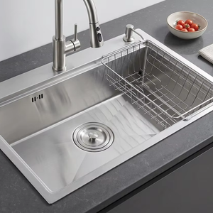 Fregadero de Cocina de Acero Inoxidable Hecho a Mano OEM, Grado 304, de un Solo Tazón, para Uso Comercial y Doméstico - Product Image 1