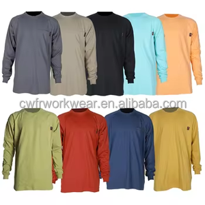 Venta al por mayor personalizado CAT 2 Soldadura seguridad resistente al fuego 100% algodón enclavamiento tejido ignífugo FR Henley camisas - Product Image 6