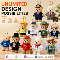 Cadeaux promotionnels de Noël, porte-clés en peluche ours mascotte d'entreprise, jouet en peluche, fabricant d'animaux en peluche, OEM ODM avec logo