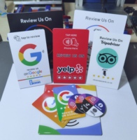 Pantalla NFC de 13.56MHz para Mesa con Chip Personalizado, PVC PET Impermeable, Código QR, RFID UHF ISO 14443A, Tarjeta Pivote U-Card, Tarjeta de Reseñas de Google