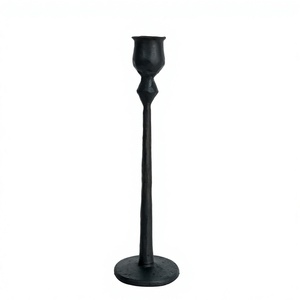 <b>Black</b> Handmade Iron <b>Candlestick</b> Holder Rustic Decor for Christmas Wedding Home Decor - Product Image 3