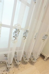 Coreano moderno Grommet Top bianco floreale ricamato <span class=keywords><strong>tende</strong></span> trasparenti <span class=keywords><strong>per</strong></span> finestre soggiorno <span class=keywords><strong>camera</strong></span> da letto della ragazza - Product Image 5