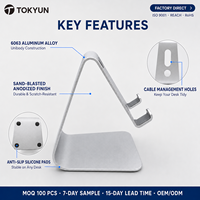 Support de téléphone en alliage d'aluminium à angle fixe, support de téléphone portable de bureau, support universel pour smartphone en métal, vente en gros, fabricant OEM ODM