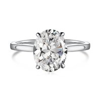 Bague incrustée de zircon en forme d'oeuf de pigeon en argent sterling S925 pour femme