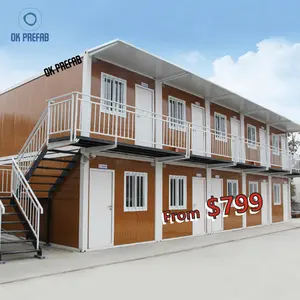 จีนราคาถูก Prefab บ้านคอนเทนเนอร์แบบพกพาบ้านแรงงาน Camping Portacabin