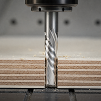 Yingba Fraise à compression en carbure monobloc, à double tranchant, spirale CNC pour la sculpture sur bois, le MDF, le contreplaqué et la découpe par nesting