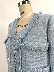 OEKO <span class=keywords><strong>Tweed</strong></span> di alta qualità personalizzato due pezzi Set elegante da donna per incontri di lavoro - Product Image 4