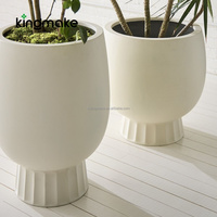 Pot de fleurs extérieur élégant et rond, design cylindrique haut, pots de fleurs de jardin, décoration extérieure, résistant au gel, résistant aux UV