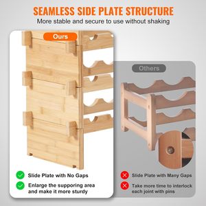 Giá để rượu đứng bằng gỗ và kim loại thiết kế hiện đại - Thân thiện với môi trường, đa năng, 5 tầng, di động, dùng trưng bày tại nhà - Product Image 3