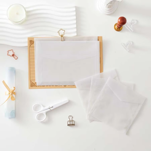 Tarjetas de invitación de papel glassine personalizadas al por mayor, sobre de papel pergamino vitela translúcido - Product Image 2