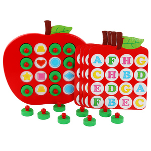 Montessori Cartoon Tiere Früchte Digitals Formen Referenz karte Apfel <span class=keywords><strong>Memory</strong></span> Training Spiel Schach - Product Image 2