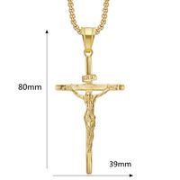 Collier pendentif croix de Jésus tendance en acier inoxydable de qualité, couleur argent/noir, sans perte de couleur, cadeaux significatifs pour femmes