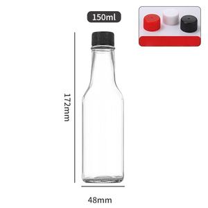 Oferta Especial: Mini Botellas Vacías de Vidrio para Salsa Picante, 100ml, 150ml, 250ml, con Tapa de Rosca para Almacenamiento de Salsa Picante, Tomate y <span class=keywords><strong>Tabasco</strong></span> - Product Image 5