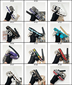 Cá Nhân Mens Thiết Kế Sang Trọng Vành Đai Đa-Phong Cách Leopard In Cổ Điển Sao Vành Đai Với Cổ Điển Chéo Pataches Và Hợp Kim Khóa - Product Image 6