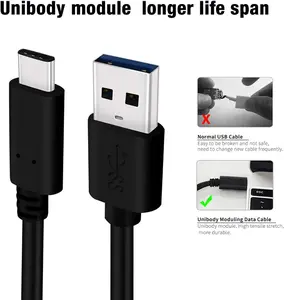 Cable USB a USB C Cable USB 10Gbps Cable de datos de alta velocidad 3A Cable de carga rápida para Samsung Galaxy S9, S8, Note 8, <span class=keywords><strong>Google</strong></span> - Product Image 4