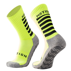Cross-Border Youth Football <b>Socks</b> Non-Slip Silicone Grip MID/<b>Long</b> Cut Terry Cushion Stripe Design Breathable Summer Customized - Product Image 5