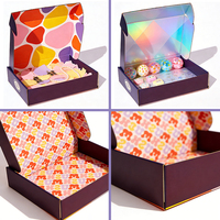 Boîtes d'expédition pliables écologiques personnalisées avec revêtement UV, en carton ondulé, pour emballages cadeaux